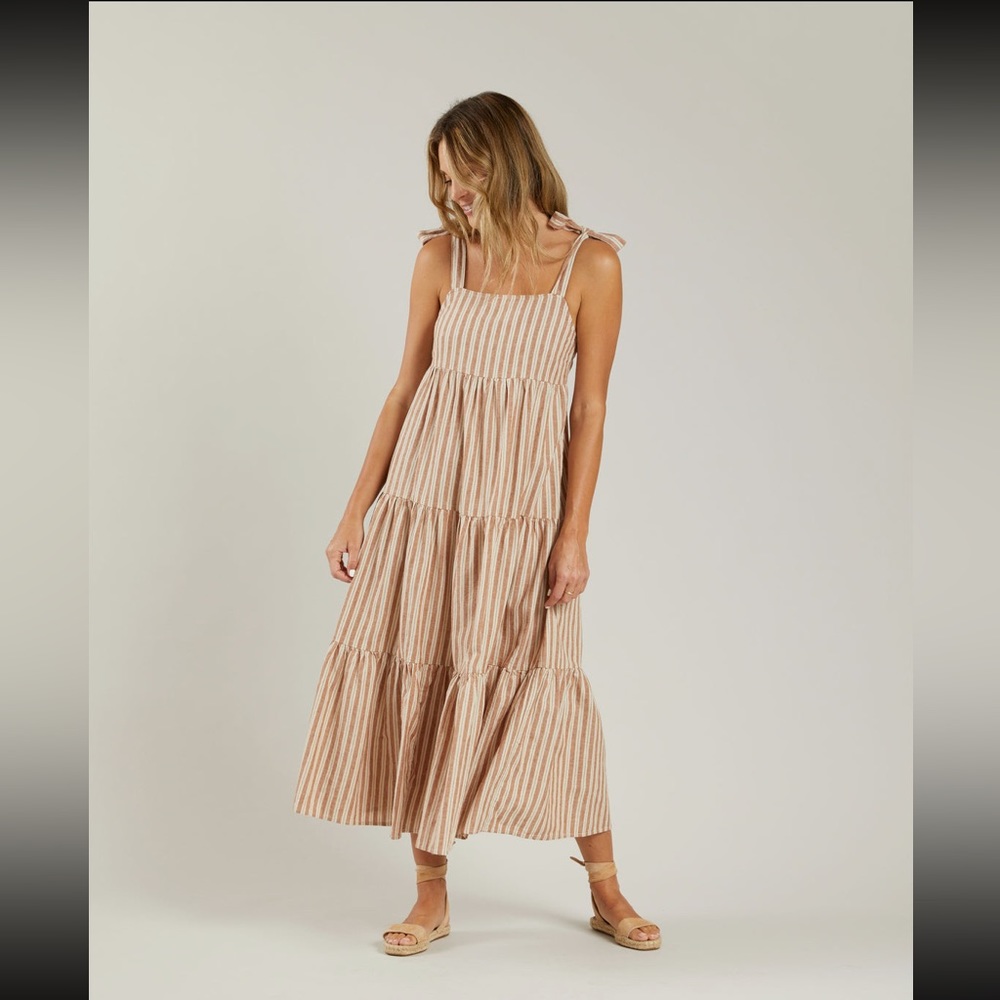 RYLEE + CRU HARBOR DRESS - STONE STRIPE